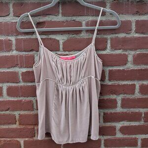 NWT Y2K JUICY COUTURE Silk Blend Light Pink Tank Top 2000s Velvet Medium Vintage